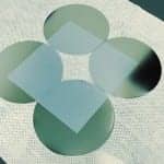 Figure 1. Suitable for in vitro diagnostic applications, a 10 cm x 10 cm wafer of MetaFluorex ceramic film from Nanopec, Tucson, Ariz.