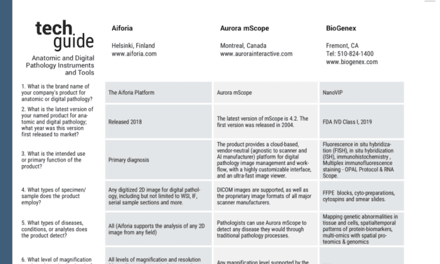 August 2021 Tech Guide: Anatomic and Digital Pathology Instruments