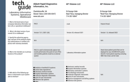 CLP March/April 2022 Tech Guide: Laboratory Information Systems, Operational Middleware